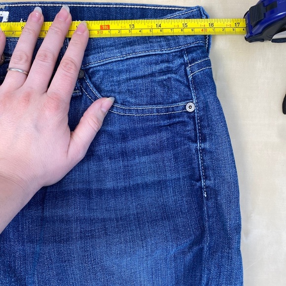 7 For All Mankind Roxanne Low Rise Skinny Stretch Jean's In Medium Blue Size 28 - Picture 4 of 10